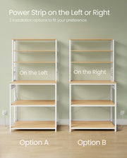 Kitchen Bakers Rack with Power Outlet and Storage Shelves for Appliances by Vasagle