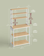 Kitchen Bakers Rack with Power Outlet and Storage Shelves for Appliances by Vasagle