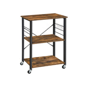 3 Tier Serving Trolley with Wheels and Storage Shelves for Kitchen or Bar by Vasagle