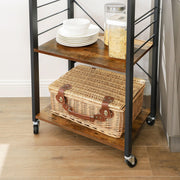3 Tier Serving Trolley with Wheels and Storage Shelves for Kitchen or Bar by Vasagle