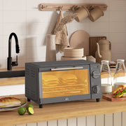 9L Mini Electric Countertop Oven With Timer and Grill Function Ideal for Small Kitchens Grey
