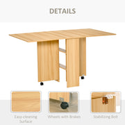 Folding Drop Leaf Dining Table with Storage Shelves Ideal for Small Spaces Teak