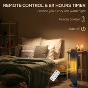 Oscillating Ceramic Space Heater With Remote Control For Home Or Office Use, Black