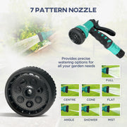 Wall Mounted 30m Retractable Garden Hose Reel With Auto Rewind and Spray Nozzle Green Outsunny
