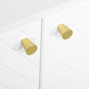 White and Gold Sideboard with Two Cupboards Elegant Storage Unit by HOMCOM