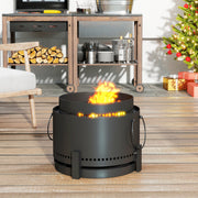 Smokeless Fire Pit with Ash Catcher 37cm Portable Firepit for Garden Camping by Outsunny