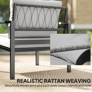 5 Piece Garden Sofa Set With Cushioned Chairs and Coffee Tables for Patio Light Grey