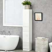 Tall Bathroom Storage Cabinet with Drawer and Adjustable Shelves Freestanding White