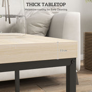 Set of 2 Oak Nesting Coffee Tables with 3.5cm Thick Tabletops by HOMCOM