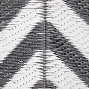 Large Reversible Outdoor Rug for Camping Garden or Picnic Lightweight Plastic Mat Black White  182L x 274W