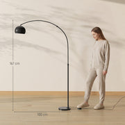 Arched Floor Lamp with Adjustable Head for Reading or Relaxing Black AOSOM