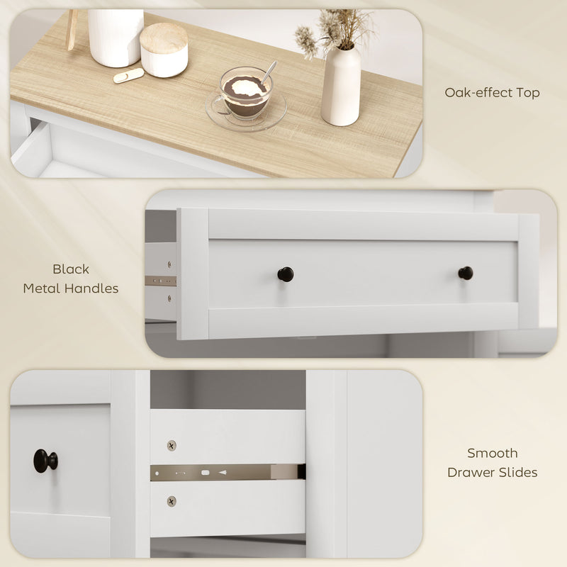 Modern Sideboard Storage Cabinet with Drawer and Adjustable Shelf for Dining Room White