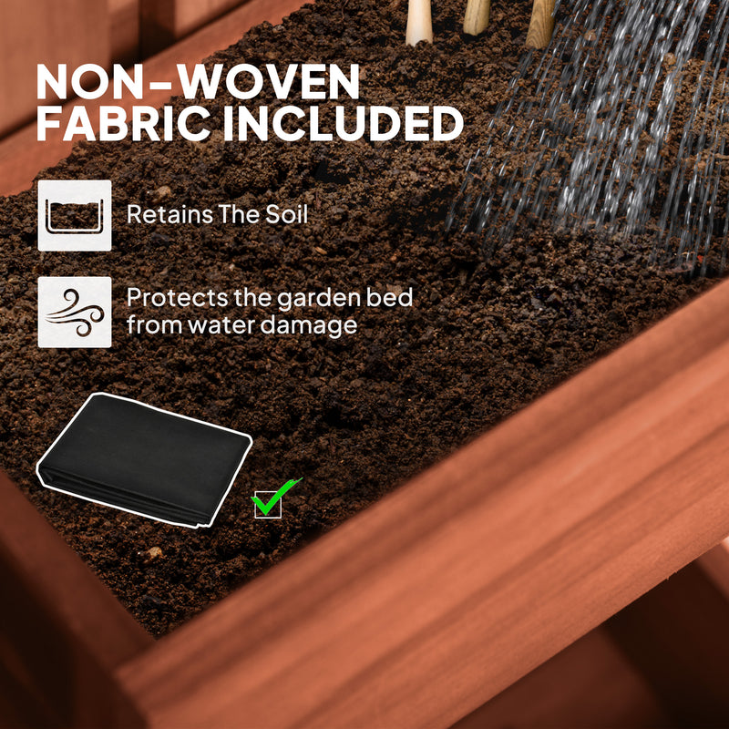 Wall Mounted Wooden Garden Planter with Trellis and Drainage Holes Brown by Outsunny