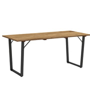 Large Rectangular Garden Table for 6 with Parasol Hole Weather Resistant Wood