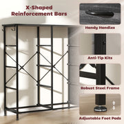 Chest of 8 Fabric Drawers with Wood Top for Bedroom Storage and Organisation Black