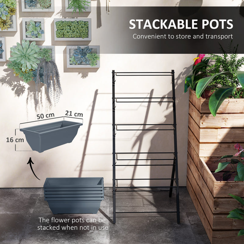 5 Tier Vertical Raised Garden Bed With Removable Planter Boxes For Outdoor Use Grey