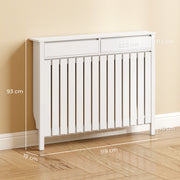 Radiator Cover with Drawers for Safe Heating and Extra Hallway Storage White Homcom