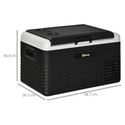 30L Portable Car Fridge with Fast Cooling Ideal for Travel and Camping Grey and Black AOSOM