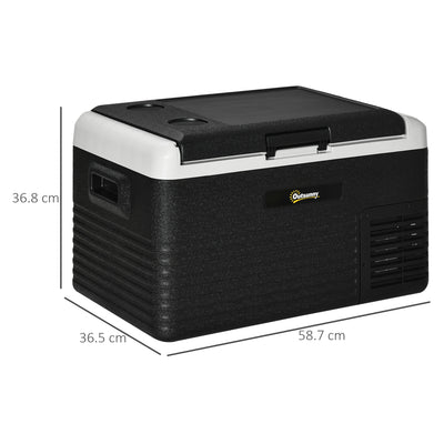30L Portable Car Fridge with Fast Cooling Ideal for Travel and Camping Grey and Black AOSOM