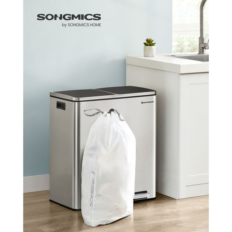 30L Drawstring Bin Bags 180 Strong Rubbish Sacks in 4 Rolls for Kitchen by Songmics (Liner Code 30A)