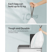 30L Drawstring Bin Bags 180 Strong Rubbish Sacks in 4 Rolls for Kitchen by Songmics (Liner Code 30A)