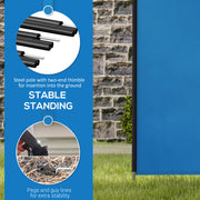 4 Pole Camping Windbreak With Steel Frame and Carry Bag For Beach or Caravan Use Blue AOSOM