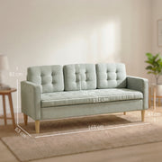 3 Seater Sofa with Hidden Storage for Small Living Rooms Light Grey AOSOM