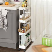 4 Tier Slim Rolling Storage Trolley with Wheels for Kitchen Bathroom or Living Room by Songmics