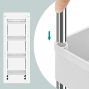 4 Tier Slim Rolling Storage Trolley with Wheels for Kitchen Bathroom or Living Room by Songmics