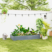 Silver 180 x 90cm Galvanised Steel Raised Garden Planter for Vegetables by Outsunny