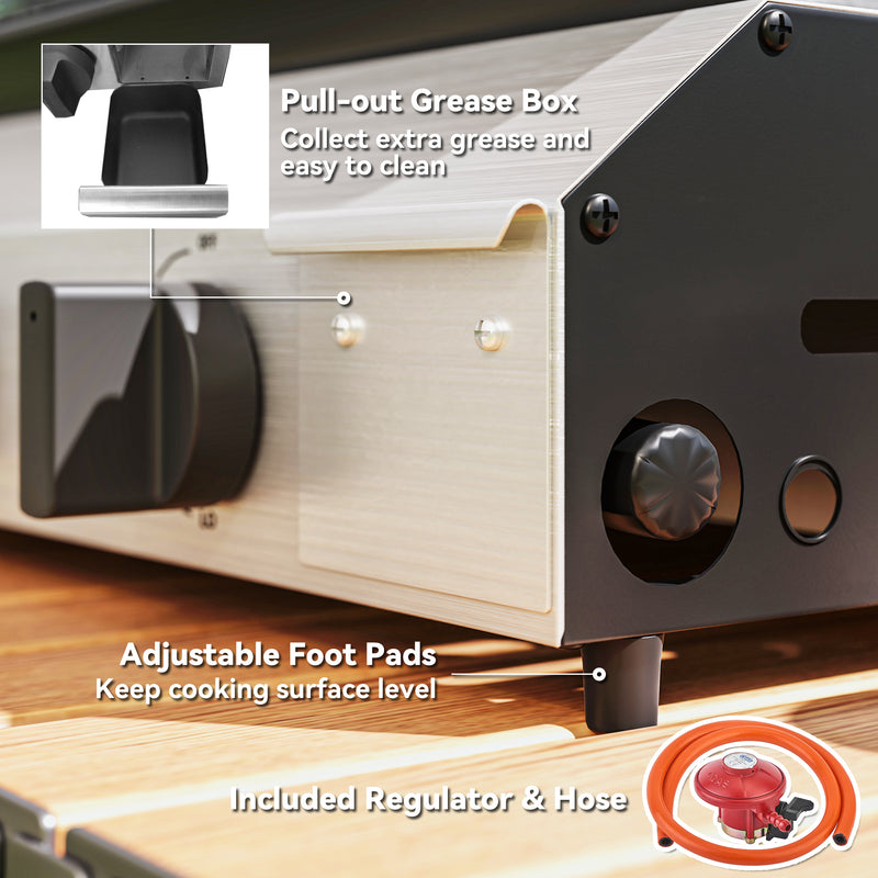 Four Burner Portable Gas Grill for Outdoor Cooking by Outsunny