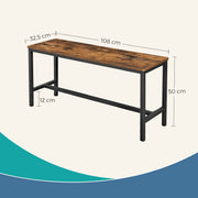 Set of 2 Dining Benches with Sturdy Metal Frame for Kitchen or Dining Room by Vasagle