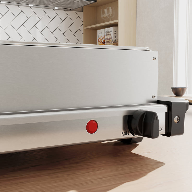 4.5L Stainless Steel Electric Buffet Server with 3 Trays and Lids by HOMCOM