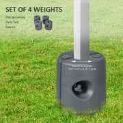Outsunny HDPE Tent Weights Set of 4, Canopy Weights, Fill with Water or Sand, 48KG Outsunny