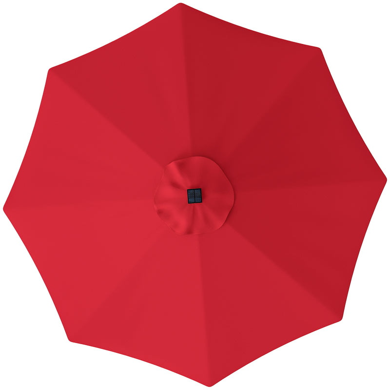 Red 3m Replacement Parasol Canopy with UPF 50 Plus and Top Vent Fits 8 Rib Frames by Outsunny