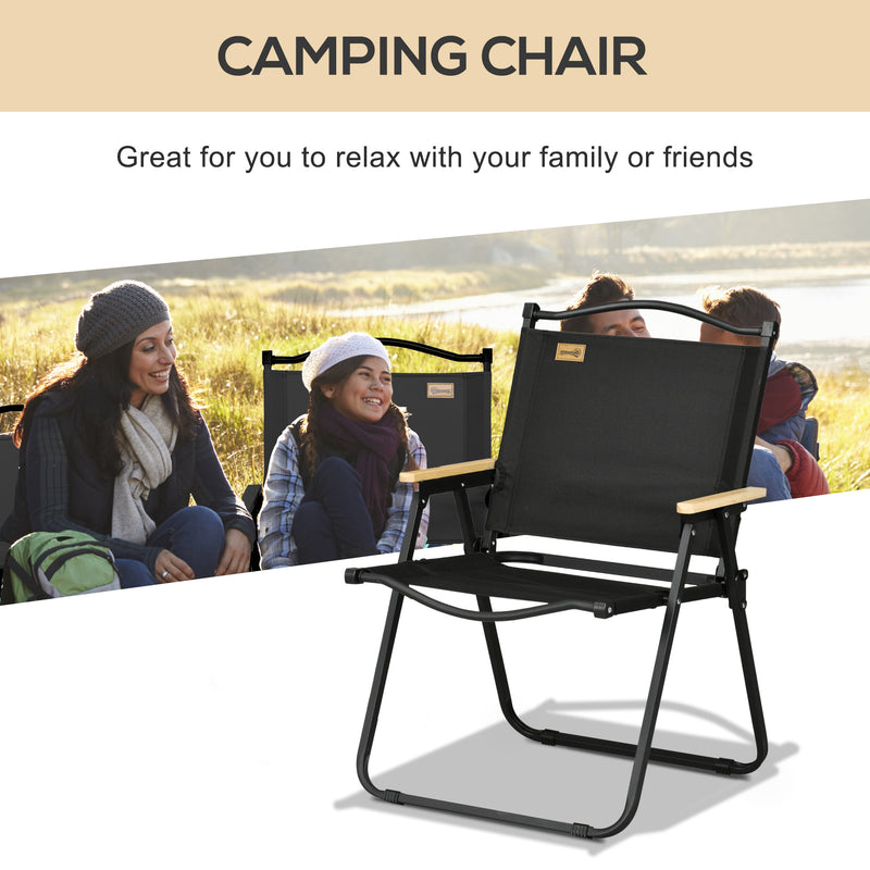 Folding Camping Chair Lightweight and Easy to Carry for Garden or Outdoor Use Black