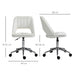 Cream White Armless Velvet Feel Swivel Office Chair Ergonomic Design by Vinsetto