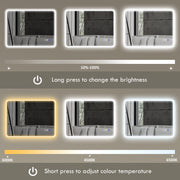 Backlit LED Bathroom Mirror 60 x 80 cm with Bluetooth and Demister in Silver Tone