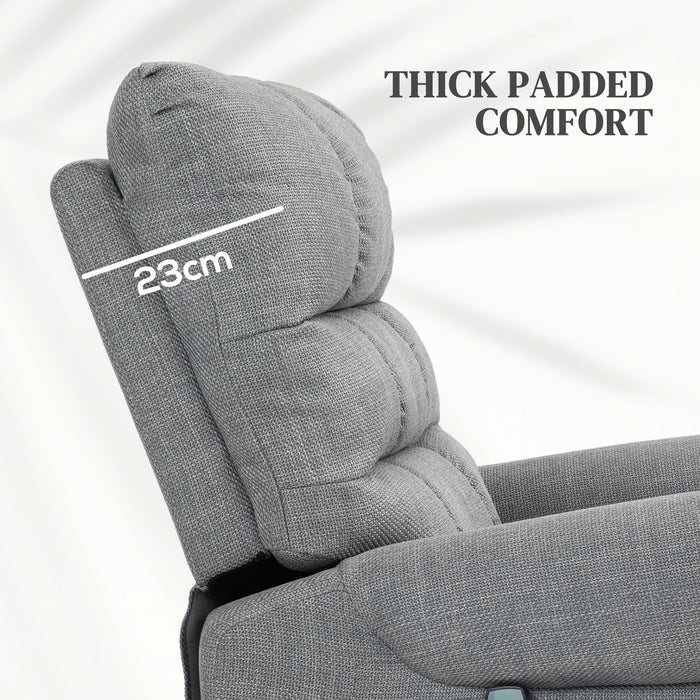 Grey Electric Rise and Recline Massage Armchair with Padded Seat by HOMCOM