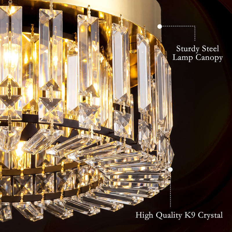 Crystal Ceiling Light for Bright Even Living Room Lighting Easy Clean