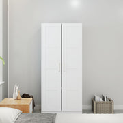White Double Panelled Door Wardrobe With Shelves by HOMCOM