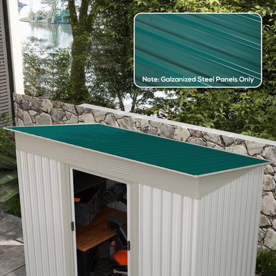 Set of 12 Corrugated Steel Roof Panels for Sheds and Garages Weatherproof Green AOSOM