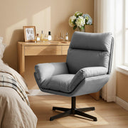 Swivel Armchair with Scratch Resistant Fabric for Pet Friendly Relaxing Dark Grey AOSOM