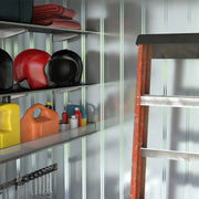 9ft x 4ft Metal Garden Shed Light Grey With Foundation Ventilation and Double Doors by Outsunny