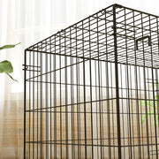 Foldable Black Dog Crate with 2 Doors Tray and Soft Cushion for Small Dogs 76 x 53 x 60 by PawHut