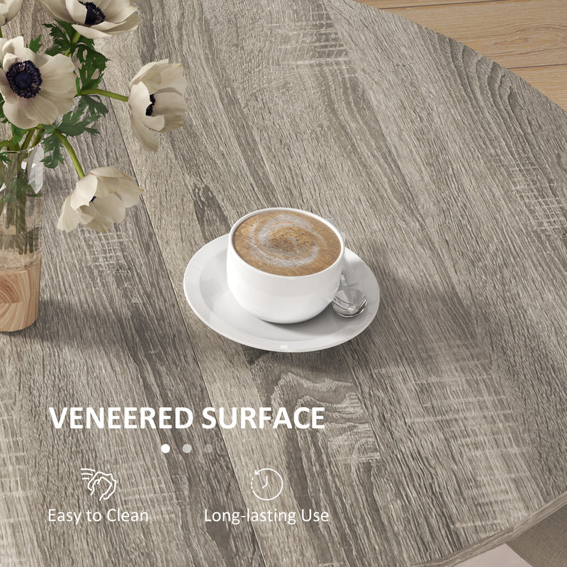 Grey Drop Leaf Dining Table for Small Kitchens and Dining Rooms, Space Saving Design by HOMCOM