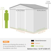 Brown Wood Effect 9 x 6ft Garden Shed Galvanised Steel Storage for Tools and Equipment