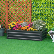 Grey Galvanised Raised Garden Beds for Herbs and Vegetables on Patio or Balcony