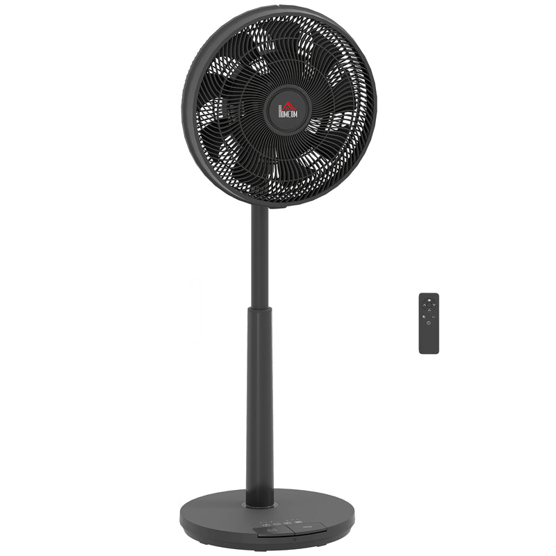 Adjustable Black Pedestal Fan with Oscillating Head and Tilt Function