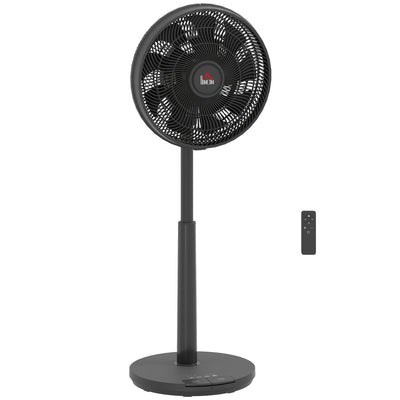 Adjustable Black Pedestal Fan with Oscillating Head and Tilt Function